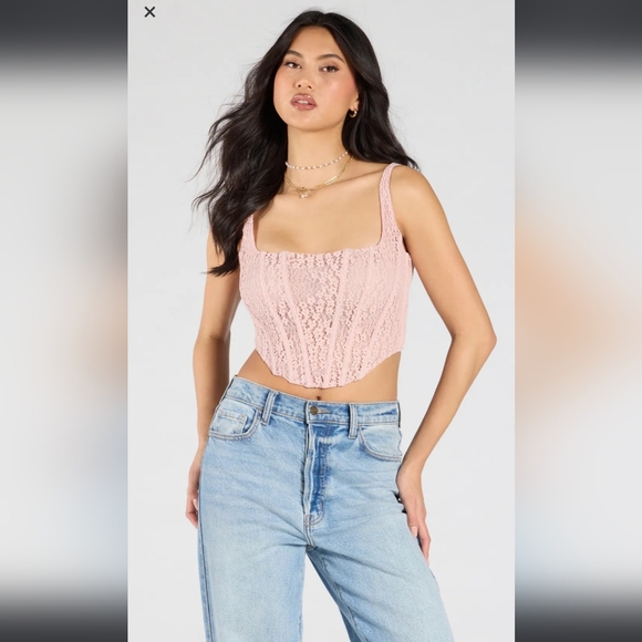 Windsor Pink Ruched Sleeveless Crop Top - Picture 1 of 8